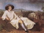 TISCHBEIN, Johann Heinrich Wilhelm Goethe in the Roman Campagna oil painting on canvas